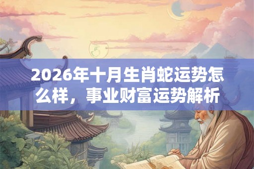 2026年十月生肖蛇运势怎么样，事业财富运势解析