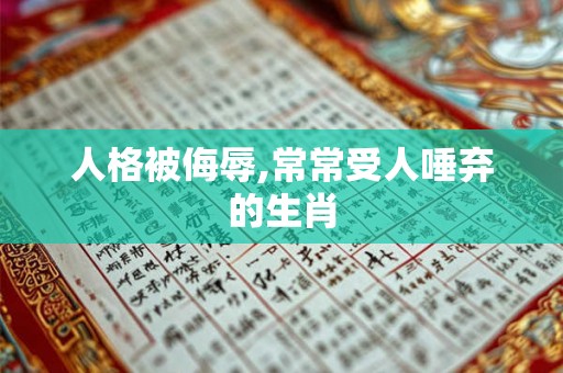 人格被侮辱,常常受人唾弃的生肖