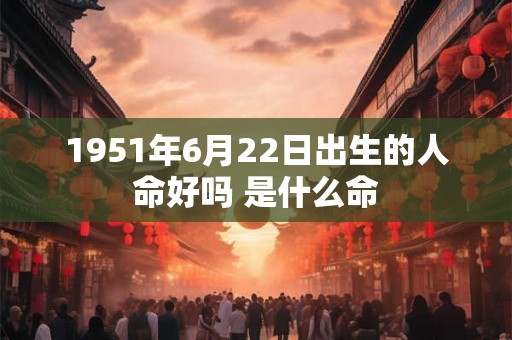 1951年6月22日出生的人命好吗 是什么命