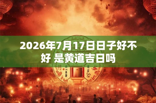 2026年7月17日日子好不好 是黄道吉日吗