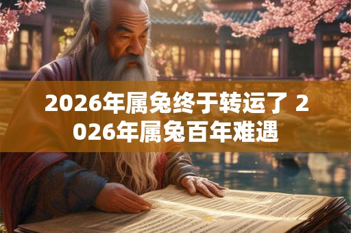 2026年属兔终于转运了 2026年属兔百年难遇