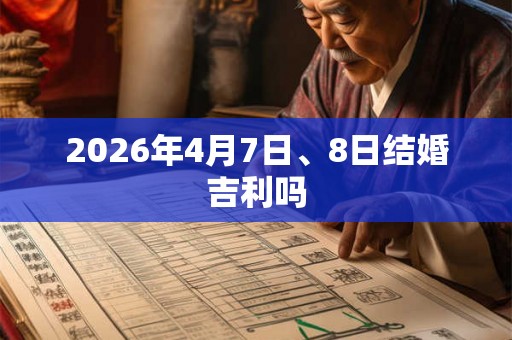 2026年4月7日、8日结婚吉利吗