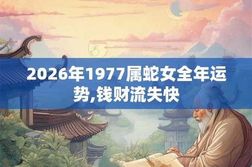 2026年1977属蛇女全年运势,钱财流失快 2026年1977属蛇女全年运势,钱财流失快