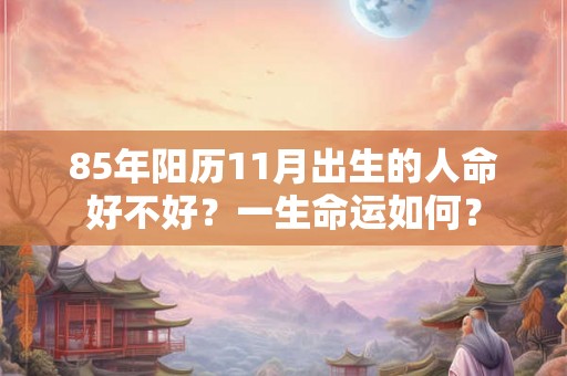 85年阳历11月出生的人命好不好？一生命运如何？