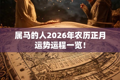 属马的人2026年农历正月运势运程一览！