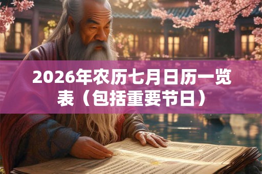 2026年农历七月日历一览表(包括重要节日) 2026年农历七月日历一览表(包括重要节日)