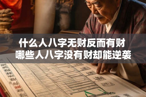 什么人八字无财反而有财 哪些人八字没有财却能逆袭发财