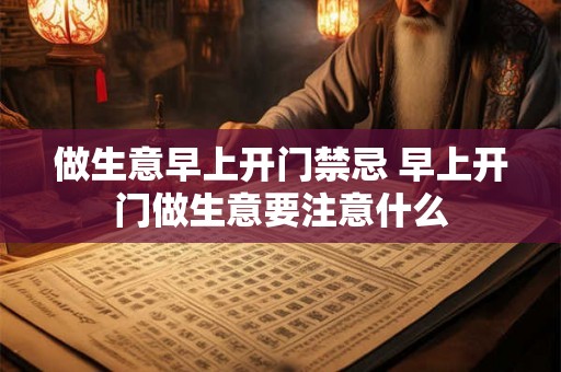 做生意早上开门禁忌 早上开门做生意要注意什么