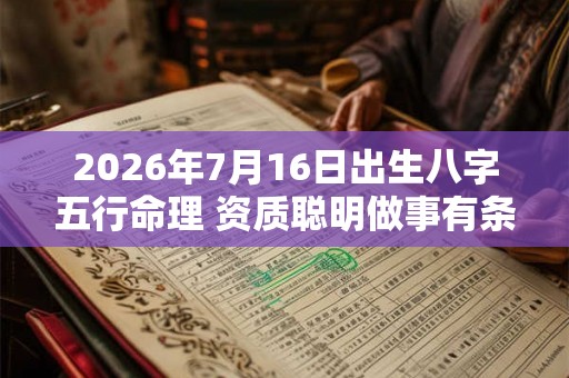 2026年7月16日出生八字五行命理 资质聪明做事有条理