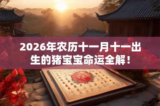 2026年农历十一月十一出生的猪宝宝命运全解！