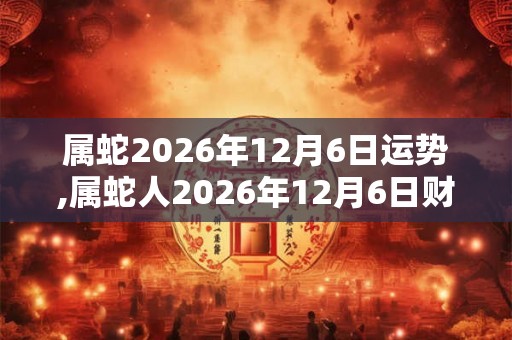 属蛇2026年12月6日运势,属蛇人2026年12月6日财运,生肖蛇2026年12月6日运势