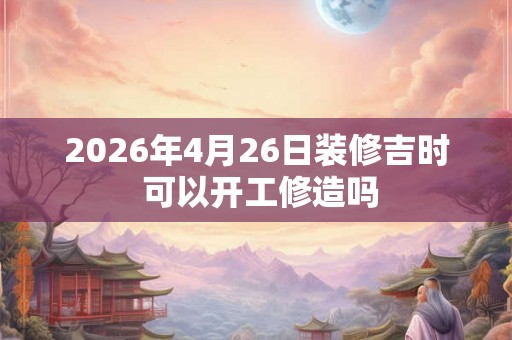 2026年4月26日装修吉时 可以开工修造吗