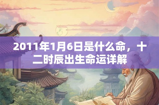 2011年1月6日是什么命，十二时辰出生命运详解