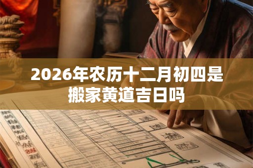 2026年农历十二月初四是搬家黄道吉日吗