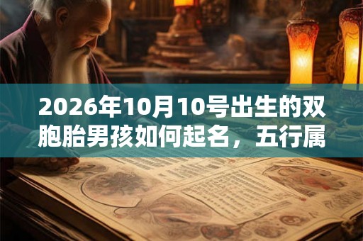 2026年10月10号出生的双胞胎男孩如何起名，五行属什么
