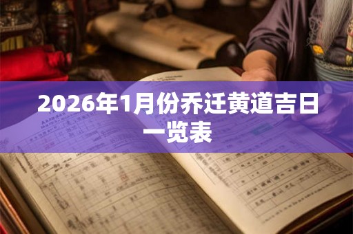 2026年1月份乔迁黄道吉日一览表