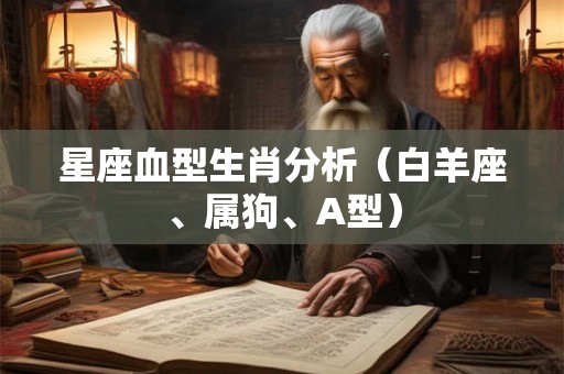 星座血型生肖分析（白羊座、属狗、A型）