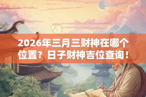 2026年三月三财神在哪个位置？日子财神吉位查询！
