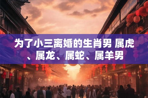 为了小三离婚的生肖男 属虎、属龙、属蛇、属羊男