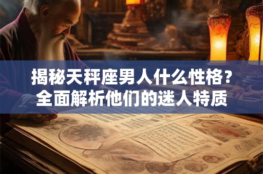 揭秘天秤座男人什么性格？全面解析他们的迷人特质
