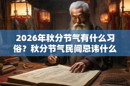 2026年秋分节气有什么习俗？秋分节气民间忌讳什么？