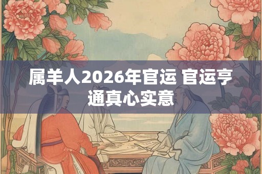 属羊人2026年官运 官运亨通真心实意 属羊人2026年官运 官运亨通真心实意