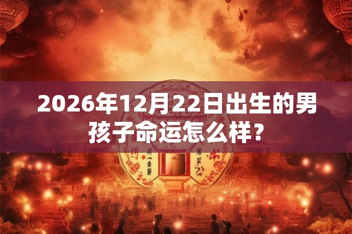 2026年12月22日出生的男孩子命运怎么样？