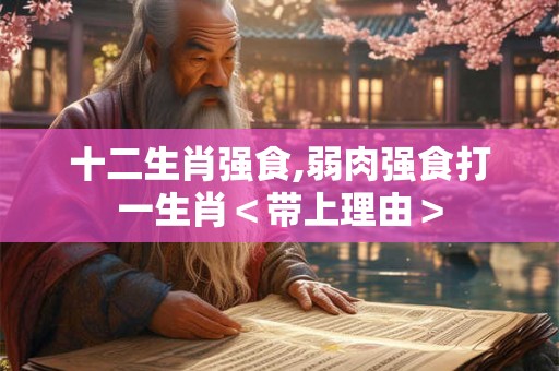 十二生肖强食,弱肉强食打一生肖＜带上理由＞