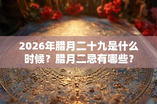 2026年腊月二十九是什么时候？腊月二忌有哪些？