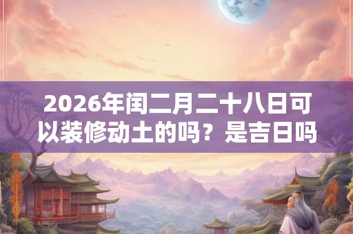 2026年闰二月二十八日可以装修动土的吗?是吉日吗 2026年闰二月二十八日可以装修动土的吗?是吉日吗