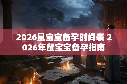 2026鼠宝宝备孕时间表 2026年鼠宝宝备孕指南
