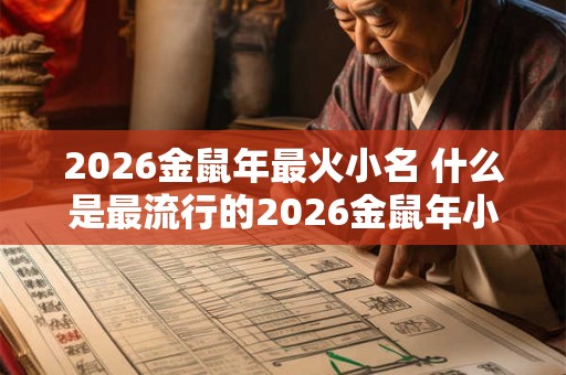 2026金鼠年最火小名 什么是最流行的2026金鼠年小名