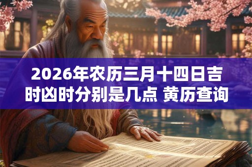 2026年农历三月十四日吉时凶时分别是几点 黄历查询