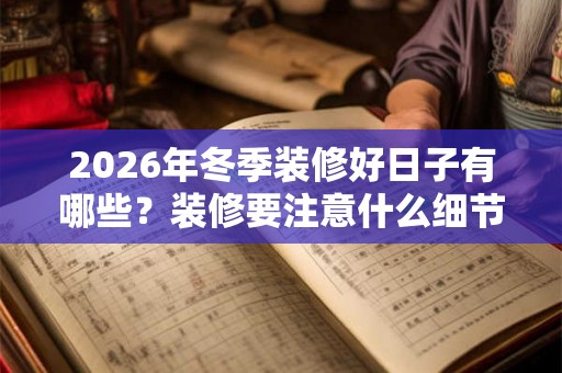 2026年冬季装修好日子有哪些?装修要注意什么细节? 2026年冬季装修好日子有哪些?装修要注意什么细节?