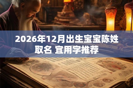 2026年12月出生宝宝陈姓取名 宜用字推荐