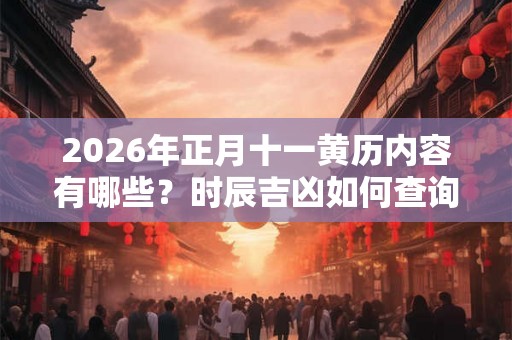 2026年正月十一黄历内容有哪些?时辰吉凶如何查询? 2026年正月十一黄历内容有哪些?时辰吉凶如何查询?