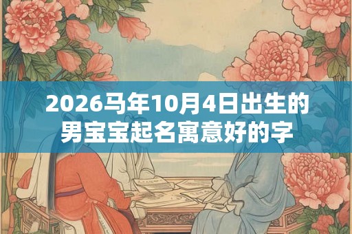 2026马年10月4日出生的男宝宝起名寓意好的字 2026马年10月4日出生的男宝宝起名寓意好的字