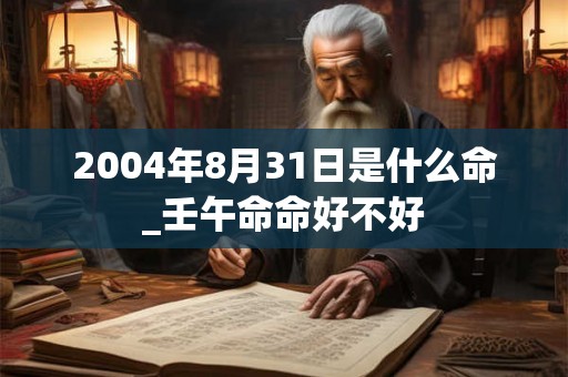 2004年8月31日是什么命_壬午命命好不好