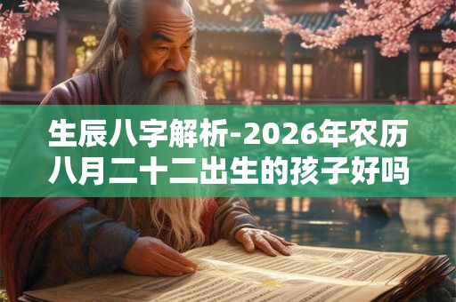 生辰八字解析-2026年农历八月二十二出生的孩子好吗