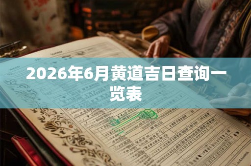 2026年6月黄道吉日查询一览表