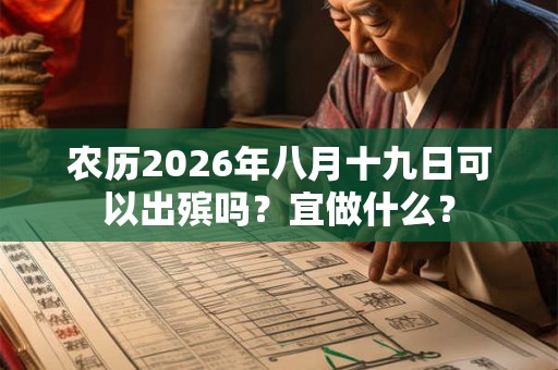 农历2026年八月十九日可以出殡吗?宜做什么? 农历2026年八月十九日可以出殡吗?宜做什么?