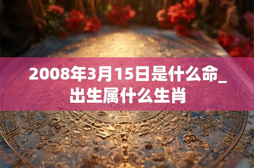 2008年3月15日是什么命_出生属什么生肖