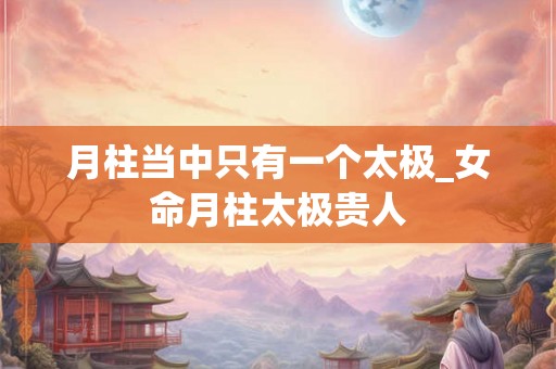 月柱当中只有一个太极_女命月柱太极贵人
