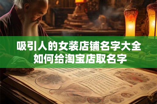 吸引人的女装店铺名字大全 如何给淘宝店取名字