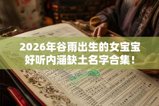 2026年谷雨出生的女宝宝好听内涵缺土名字合集！