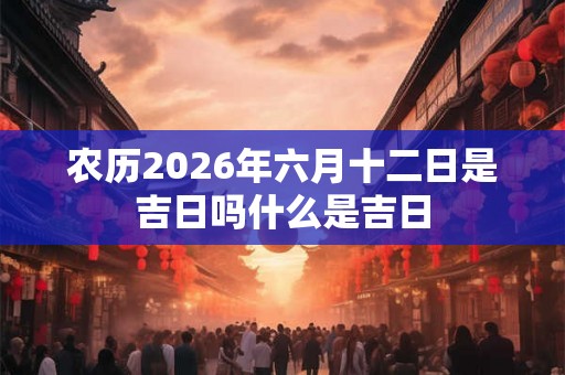 农历2026年六月十二日是吉日吗什么是吉日