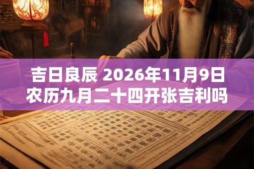 吉日良辰 2026年11月9日农历九月二十四开张吉利吗 吉日良辰 2026年11月9日农历九月二十四开张吉利吗