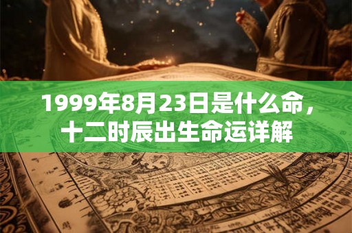 1999年8月23日是什么命，十二时辰出生命运详解