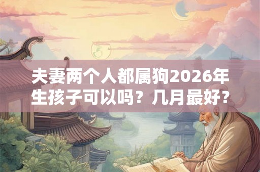 夫妻两个人都属狗2026年生孩子可以吗?几月最好? 夫妻两个人都属狗2026年生孩子可以吗?几月最好?