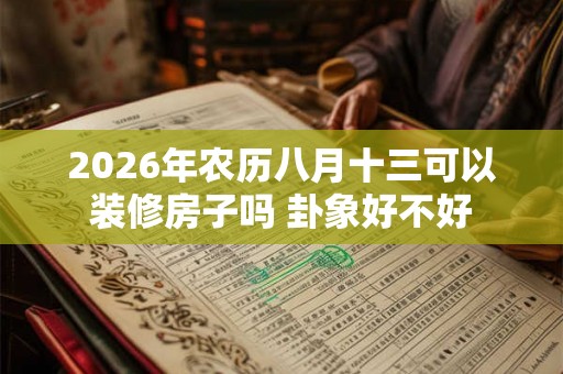 2026年农历八月十三可以装修房子吗 卦象好不好